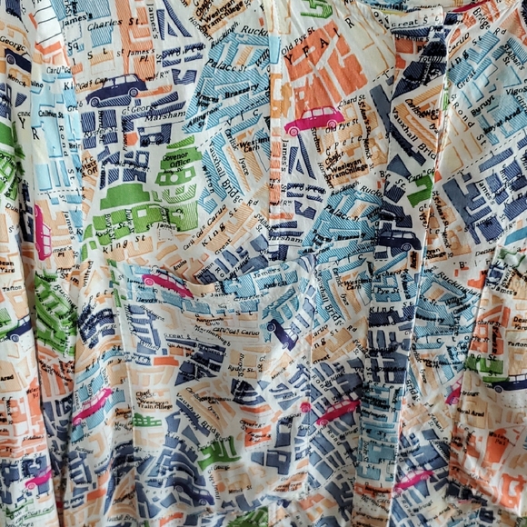 Maeve By Anthropologie Women's Multicolor Graphic Print Map Shirt Blouse Sz 8 - Picture 4 of 15